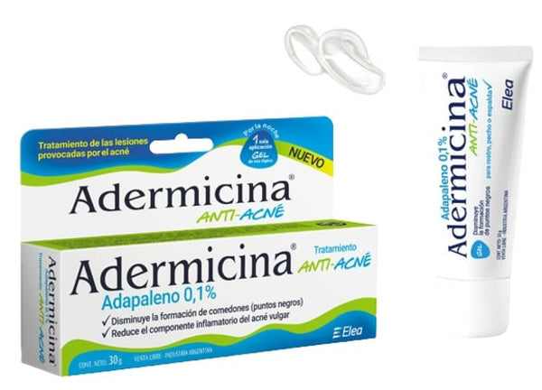 Gel antiacne Adermicina para rosto, peito e costas impecáveis ​​- Combate a acne com confiança, 30 g / 1,05 oz